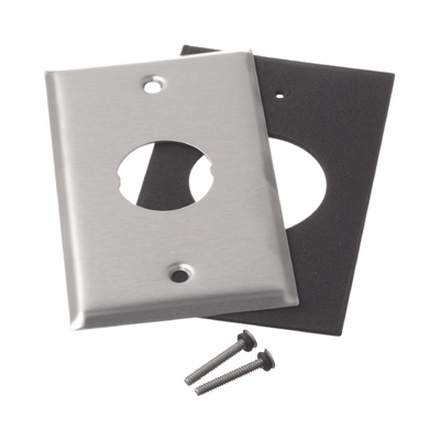 Placa de Pared IndustrialNet?, Para 1 Conector Industrial, de Acero Inoxidable