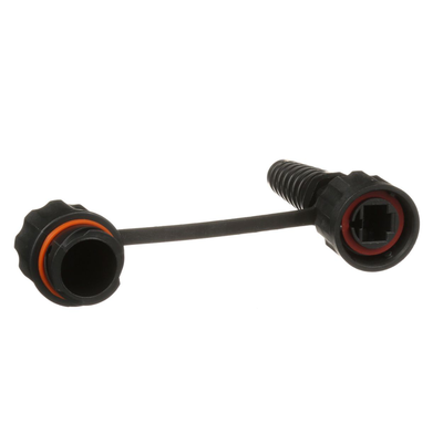 Conector Plug RJ45 de Uso Industrial, Categoría 5e, 24AWG, con Tapa Protectora, Protección IP67