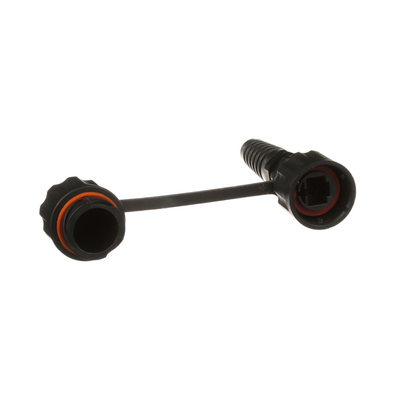 Conector Plug RJ45 de Uso Industrial Blindado, Categoría 5e, 24AWG, con Tapa Protectora, Protección IP67