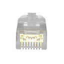 Plug RJ45 Cat6A, Para Cable UTP de Calibre 23-24 AWG, Chapado en Oro de 50 Micras, Paquete de 100 Piezas