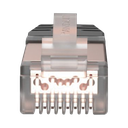 Plug RJ45 Cat6A Blindado, Para Cable Calibre 23-24 AWG, Chapado en Oro de 50 Micras, Paquete de 100 Piezas