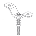 Clip U para fijar barra roscada de  1/2" (13 mm).
