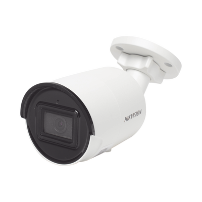 Bala IP 4 Megapixel / Lente 2.8 mm / 40 mts IR EXIR / Exterior IP67 / WDR 120 dB / PoE / Micrófono Integrado / ACUSENSE (Evita Falsas Alarmas) / Metal  / MicroSD / ONVIF / ACUSEARCH