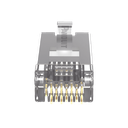 Plug RJ45 Cat5e Blindado, Para Cable UTP de Calibres 24-26 AWG, Chapado en Oro de 50 Micras, Paquete de 100 Piezas