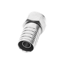 Conector F Macho, Plegable de Doble Blindaje para cable RG-59, Cuerpo de Bronce Niquelado.