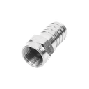 Conector F Macho, Plegable de Doble Blindaje para cable RG-59, Cuerpo de Bronce Niquelado.