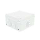 Caja de derivación de PVC Auto-extinguible con 6 entradas, tapa y tornillo de media vuelta de 1/4", 100x100x50 MM (Medidas internas, mayor área permisible para el cable, Para exterior (IP55)