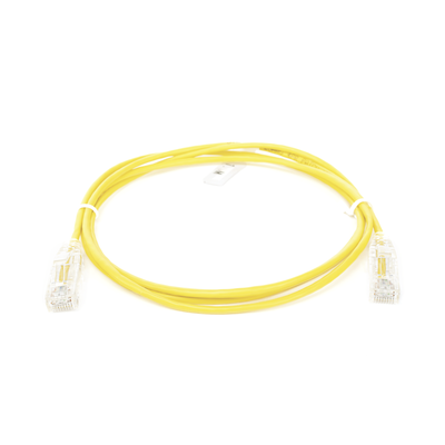 Cable de Parcheo Slim UTP Cat6 - 1 Metro (3.28 Pies), Amarillo, Diámetro Reducido (28 AWG)