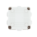 Caja de derivación de PVC Auto-extinguible con 6 entradas, tapa y tornillo de media vuelta de 1/4", 100x100x50 MM (Medidas internas, mayor área permisible para el cable, Para exterior (IP55)
