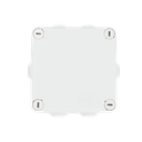 Caja de derivación de PVC Auto-extinguible con 6 entradas, tapa y tornillo de media vuelta de 1/4", 100x100x50 MM (Medidas internas, mayor área permisible para el cable, Para exterior (IP55)