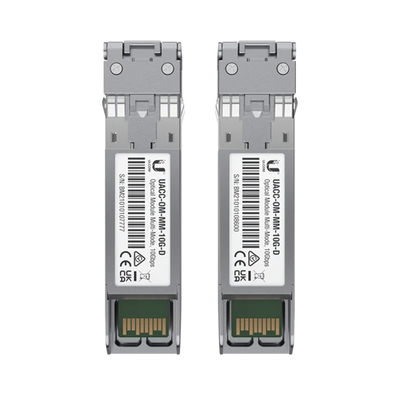 UFiber Módulo SFP+ 10G, transceptor MiniGibic MultiModo 10 Gbps, distancia 300m, conectores LC, paquete de 2 piezas