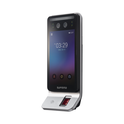 Lector Multi-tecnologia con detector de cubrebocas- Reconocimiento Facial, Huella, Tarjeta Móvil y lector de RFID(125kHz EM & 13.56 Mhz MIFARE)  Compatible con BioStar2,  Uso para Control de Acceso y Asistencia