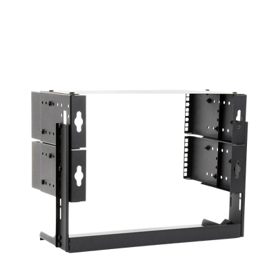 Rack Abierto de montaje en Pared, de 19in, 5 Unidades de rack, Profundidad Ajustable (8" a 12") con Charola de Uso Múltiple.
