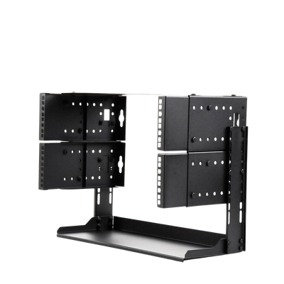 Rack Abierto de montaje en Pared, de 19in, 5 Unidades de rack, Profundidad Ajustable (8" a 12") con Charola de Uso Múltiple.