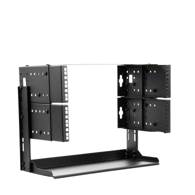 Rack Abierto de montaje en Pared, de 19in, 5 Unidades de rack, Profundidad Ajustable (8" a 12") con Charola de Uso Múltiple.