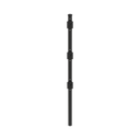Poste de Paso Negro de 0.75m para Cerca Electrificada. Tubo Galvanizado cal. 18 de 1"Diam. con Tapón y 3 Aisladores Instalados.
