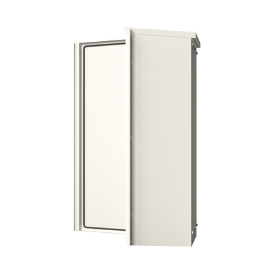 Gabinete Acero Galv. para 3 Bat. PL110D12. Puerta Sin Ventilación. Acc. de piso o poste No incluidos (400 x 1060 x 300mm).
