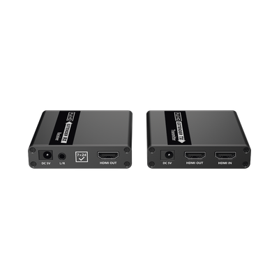 Kit Extensor HDMI para distancias de 70 metros / Soporta resoluciones 720 y 1080P @ 60 Hz / Cat 6, 6a y 7 / Cero Latencia / Uso 24/7 / HDR10 / Salida Loop /  Configuración EDID / Soporta control remoto del equipo fuente / Salida de audio de 3.5mm