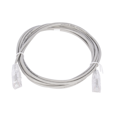 Cable de Parcheo Slim UTP Cat6 - 2 Metros (6.56 Pies) Gris Diámetro Reducido (28 AWG)