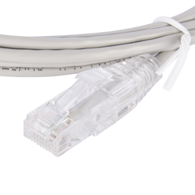 Cable de Parcheo Slim UTP Cat6 - 2 Metros (6.56 Pies) Gris Diámetro Reducido (28 AWG)
