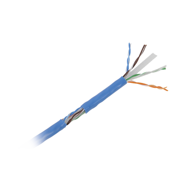 Bobina de cable U/UTP Cat6A de 305 mts, Color Azul, CM, soporta 10G-BaseT para transmisión de frecuencias de hasta 500MHz, UL