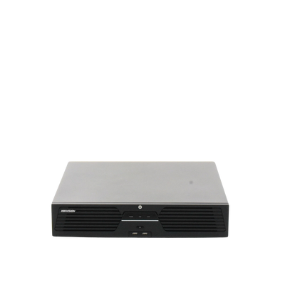 [Doble Poder de Decodificación] NVR 32 Megapixel (8K) / 64 Canales IP / AcuSense / ANPR / Conteo de Personas / Heat Map / 8 Bahías de Disco Duro / 2 Tarjetas de Red / Soporta RAID con Hot Swap / 2 HDMI en 8K / Soporta POS / Alarmas I/O