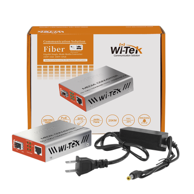 Convertidor de Medios RJ45 100/1000 Mbps + SFP 1000 Mbps