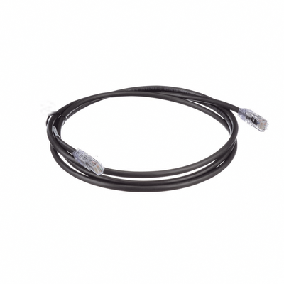 Cable de Parcheo UTP, Cat6A, 24 AWG, CM, Color Negro, 2.13 Metros (7 Pies)