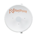 Antena Direccional de alto rendimiento / diámetro  de 60 cm / 4.9-6.4 GHz / Ganancia 30 dBi / SLANT de 45 ° y 90 ° / Ideal para 30 km / Conector N-Hembra / Montaje  y jumpers incluidos.