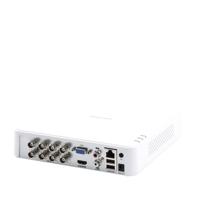 DVR 8 Canales TurboHD + 2 Canales IP / 2 Megapixel (1080p) Lite / Acusense Lite (Evita Falsas Alarmas) / Audio por Coaxitron / 1 Bahía de Disco Duro / H.265+ / 1 Canal de Audio / Salida de Vídeo Full HD