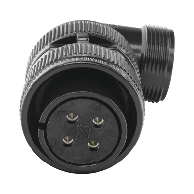 Conector Plug en Ángulo Recto de 4 Contactos Hembra Soldables para Radio de Locomotora.