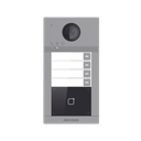 Videoportero IP 2 Megapixel / Llamada y Apertura Remota desde App Hik-Connect / PoE / Exterior IP65 + Antivandalico IK08 / 4 Departamento / Apertura con Tarjeta / Soporta 2 Puertas y hasta 6 Monitores