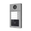 Videoportero IP 2 Megapixel / Llamada y Apertura Remota desde App Hik-Connect / PoE / Exterior IP65 + Antivandalico IK08 / 4 Departamento / Apertura con Tarjeta / Soporta 2 Puertas y hasta 6 Monitores