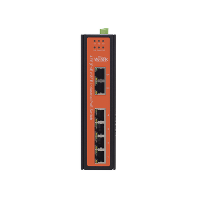Switch industrial 4 puertos Fast Ethernetcon POE 802.3af/at + 2 puertos UPLINK gigabit