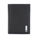 Cartera Athens Negra de Piel con Compartimento de Micromalla para ID. Doblable en 3 Partes con Divisor de Billetes. Pocket Wallet