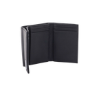 Cartera Athens Negra de Piel con Compartimento de Micromalla para ID. Doblable en 3 Partes con Divisor de Billetes. Pocket Wallet