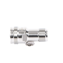 Adaptador en Línea de Conector 4.3-10 Macho a N Hembra, Bronce Blanco/ Plata/ Teflón.