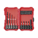 Juego de 18 Puntas y Brocas para Taladro, con Entrada Hexagonal de 1/4", Incluye Estuche.
