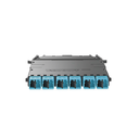 Cassette HD Flex Para 12 Fibras Multimodo OM4, de MPO a 6 Conectores LC Duplex, Color Aqua