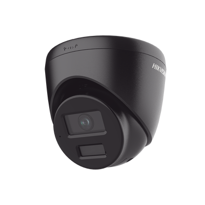 [Dual Light] Turret IP 4 Megapixel / Color Negro /  Lente 2.8 mm / 30 mts IR + 30 mts Luz Blanca / Micrófono Integrado / ACUSENSE Lite / Exterior IP67 / H.265 / PoE / ONVIF / Micro SD
