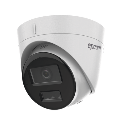 [Dual Light] Turret IP 4 Megapixel / Lente 2.8 mm / 30 mts IR + 30 mts Luz Blanca / Micrófono Integrado / ACUSENSE Lite / Exterior IP67 / H.265 / PoE / ONVIF / Micro SD