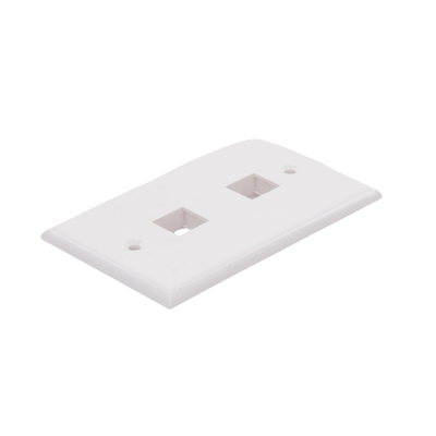 Placa de pared de 2 puertos, Keystone, Color Blanco