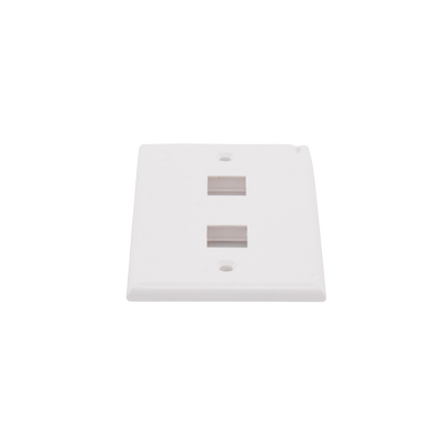 Placa de pared de 2 puertos, Keystone, Color Blanco