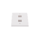 Placa de pared de 2 puertos, Keystone, Color Blanco