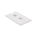 Placa de pared de 2 puertos, Keystone, Color Blanco