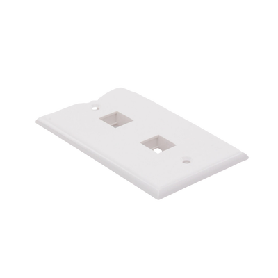 Placa de pared de 2 puertos, Keystone, Color Blanco