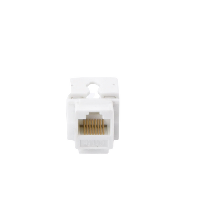 Módulo Jack Keystone Cat5e con terminación 110 (Punchdown) para faceplate - Color Blanco