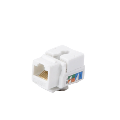Módulo Jack Keystone Cat5e con terminación 110 (Punchdown) para faceplate - Color Blanco