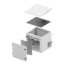 Gabinete de Exterior con Rack de 19" de 9UR con Ventiladores y Termostato, Se envía el Gabinete armado, (Montaje a poste o torre se vende por separado).