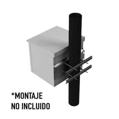 Gabinete de Exterior con Rack de 19" de 9UR con Ventiladores y Termostato, Se envía el Gabinete armado, (Montaje a poste o torre se vende por separado).